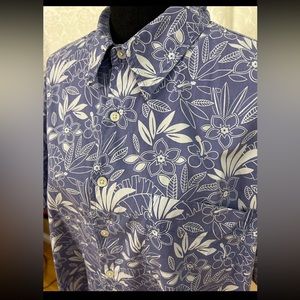 Old Navy Men’s 90’s Blue Hawaiian Button Down Shirt